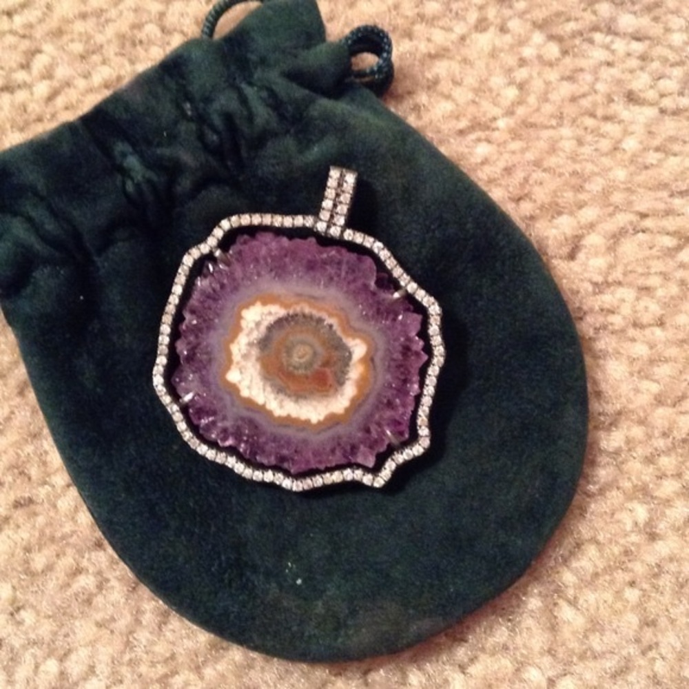 Agate And Diamond Pendant  Sale Today